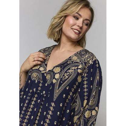 Gozzip Woman GElse Dress Dress Blue board print