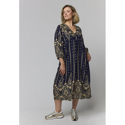 Gozzip Woman GElse Dress Dress Blue board print