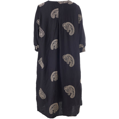 Gozzip Woman GElse Dress Dress Black with sand embroidery