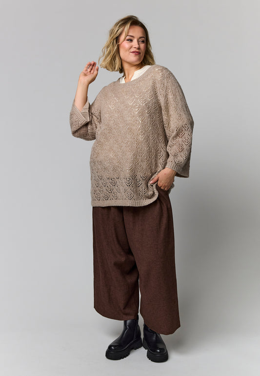 Gozzip Woman GElva knit blouse Blouse Sand