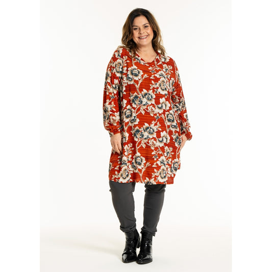 Gozzip Woman GEmily Tunic Tunic Pumpkin Flower