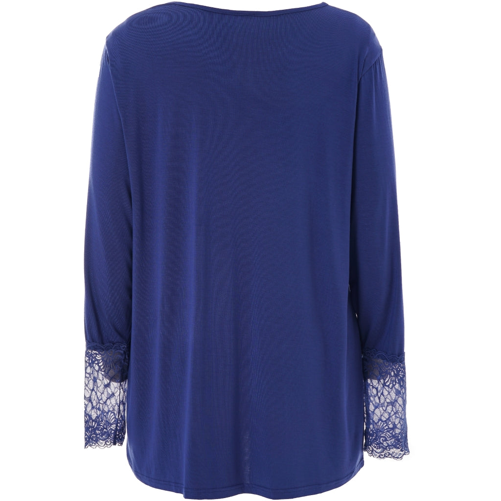 Gozzip Woman GEmira Long t-shirt ved lace T-Shirt Dusty Blue