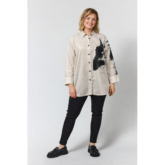 Gozzip Woman GEnya Shirt with print Shirt Offwhite with print