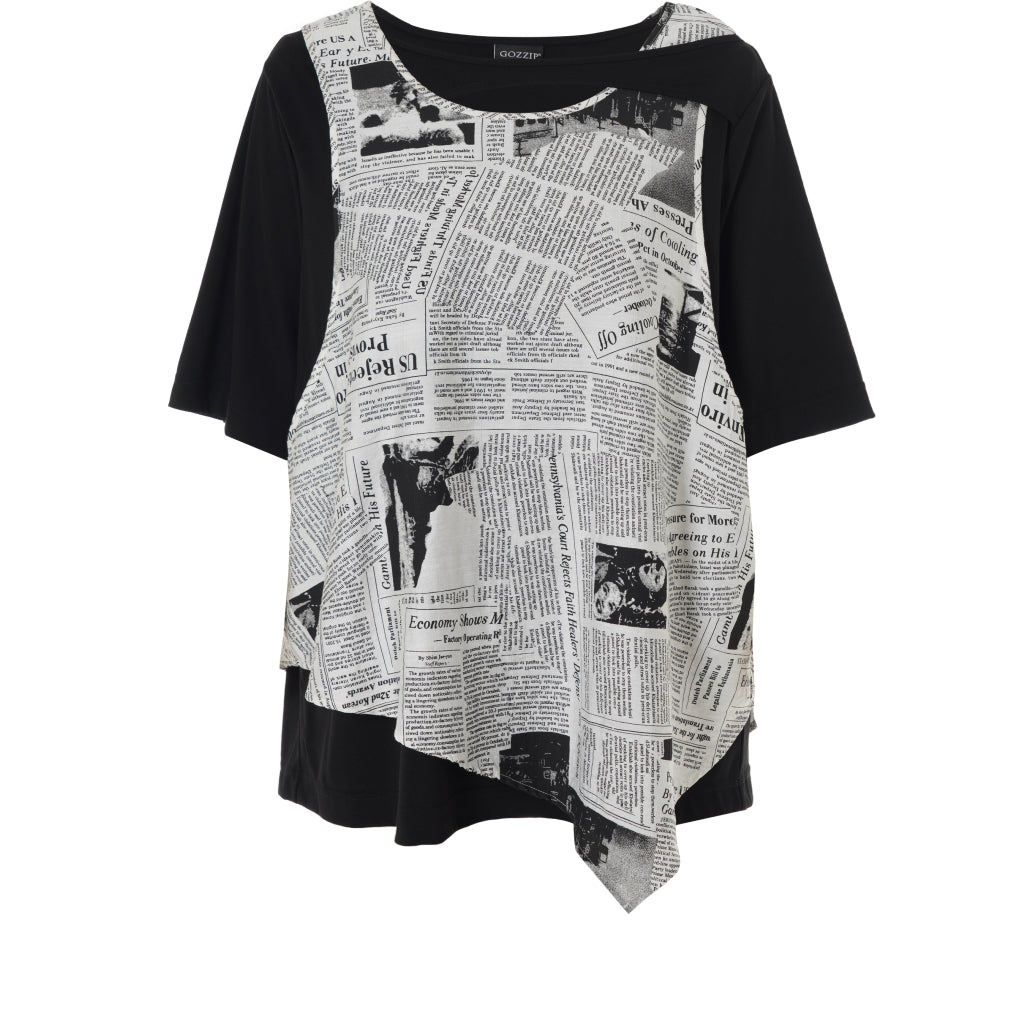 Gozzip Woman GEsta Blouse Blouse Black with print