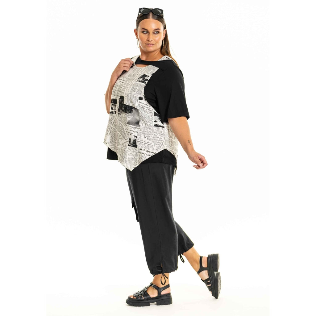 Gozzip Woman GEsta Blouse Blouse Black with print