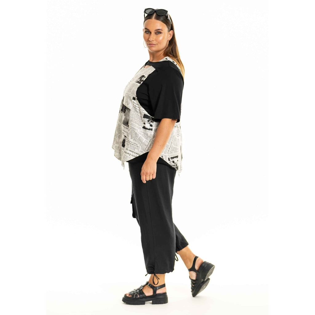 Gozzip Woman GEsta Blouse Blouse Black with print