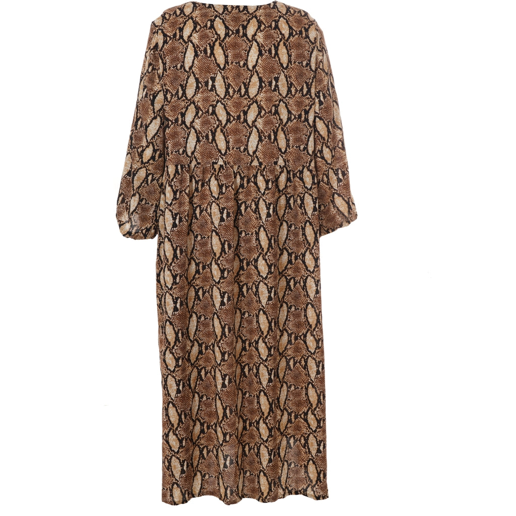 Gozzip Woman GFiona Dress Dress Snake Print Brown