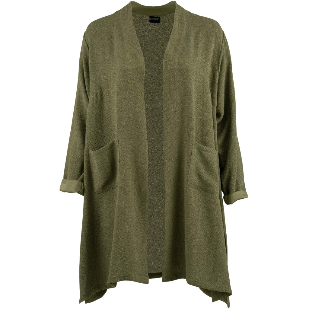 Gozzip Woman GFrance Long Cardigan Long Cardigan Moss