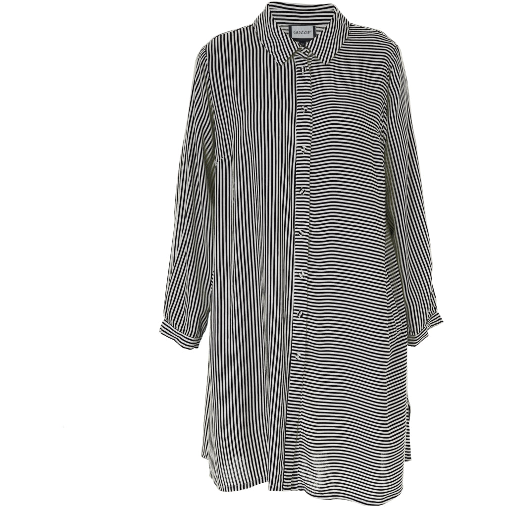 Gozzip Woman GFro Shirt Tunic Tunic Black Stripe