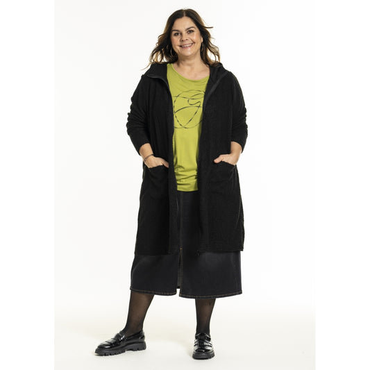 Gozzip Woman GGenia Hooded Cardigan Hooded Black