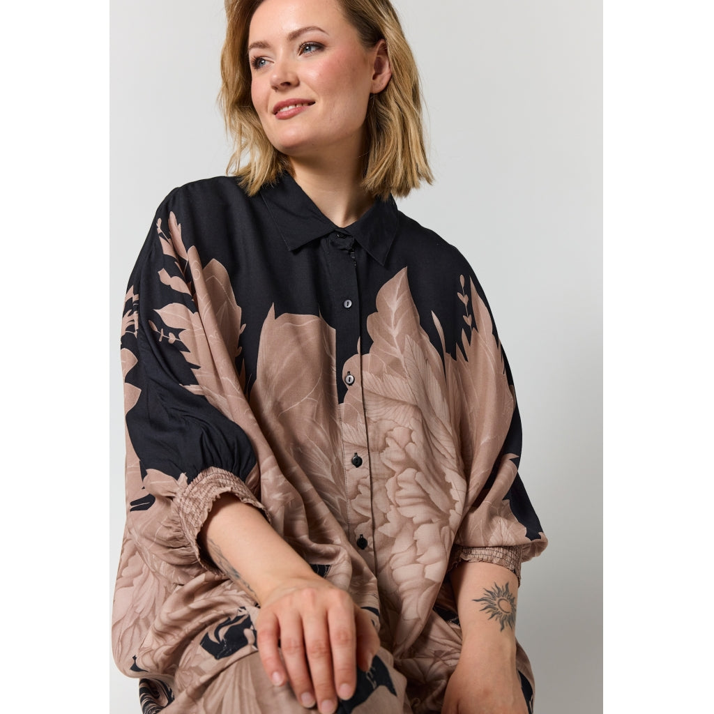 Gozzip Woman GGerda Oversize shirt Tunic Oversize shirt tunic Black with sand board