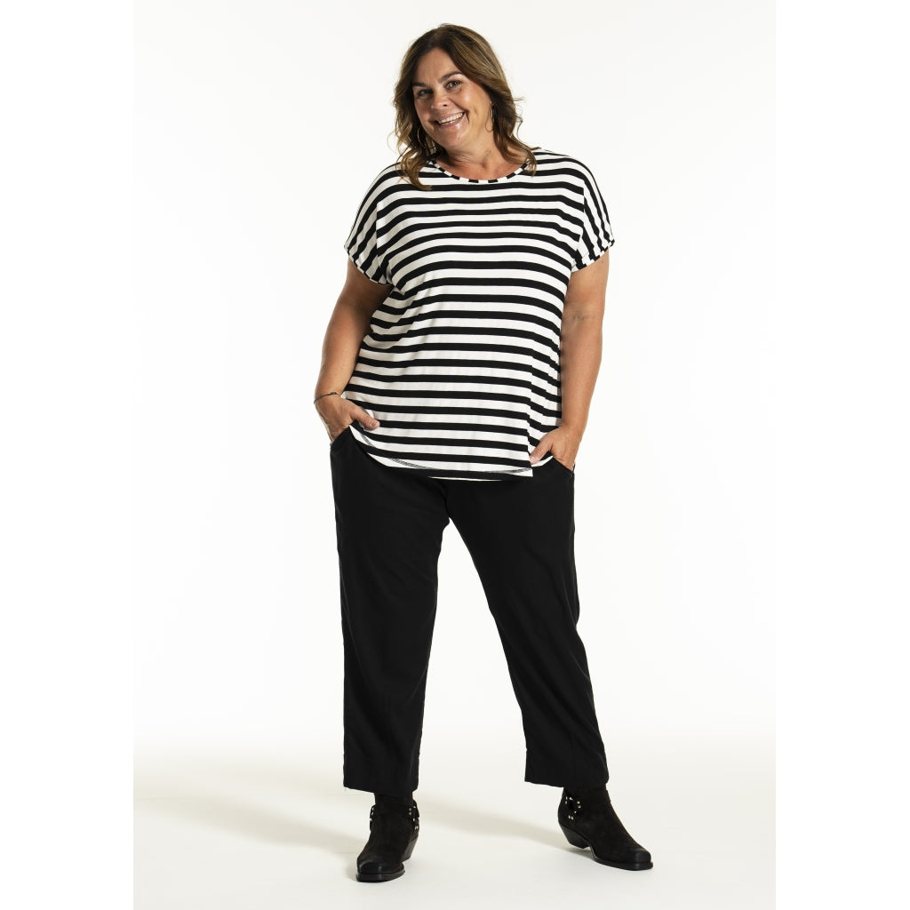 Gozzip Woman GGitte T-shirt striped T-Shirt Black