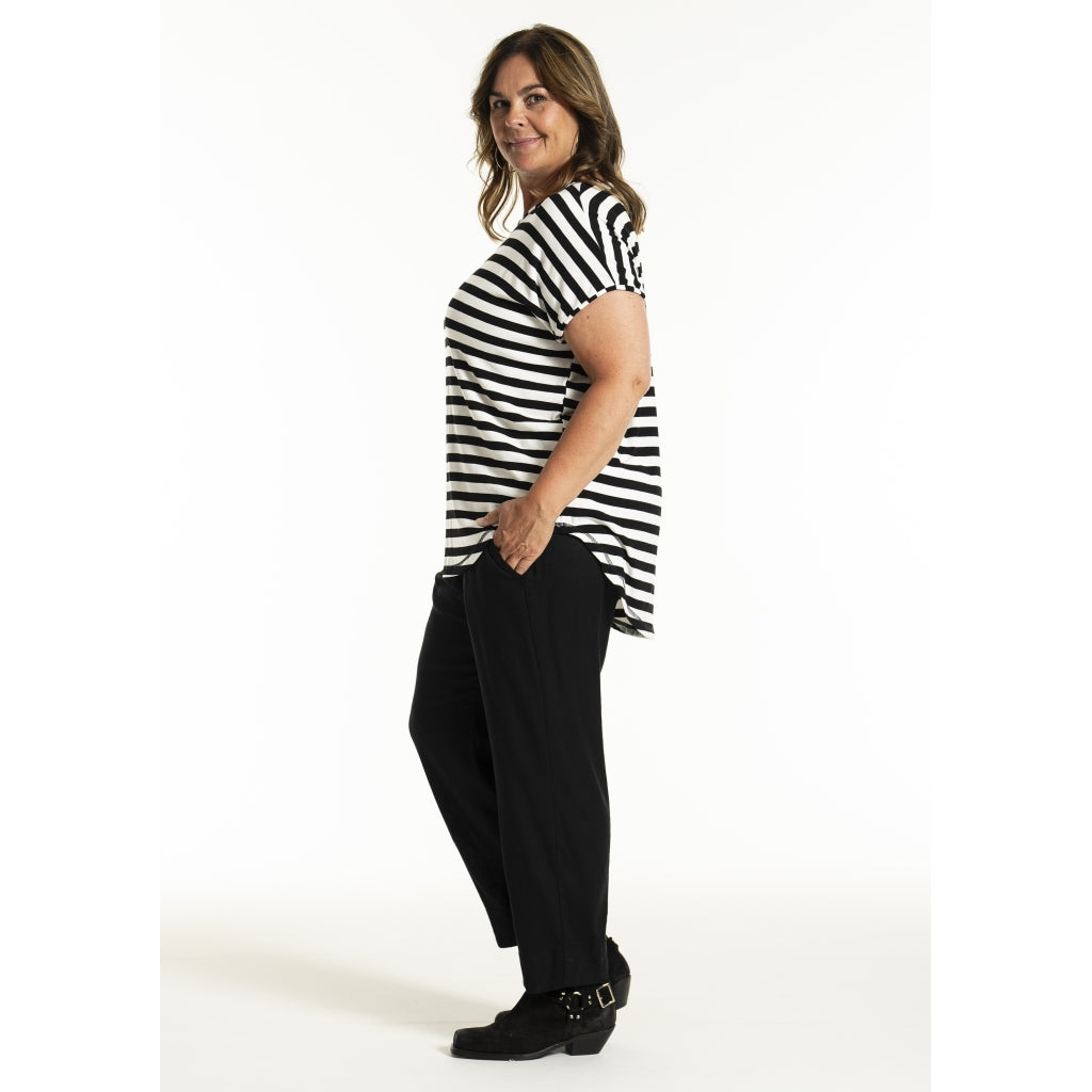 Gozzip Woman GGitte T-shirt striped T-Shirt Black