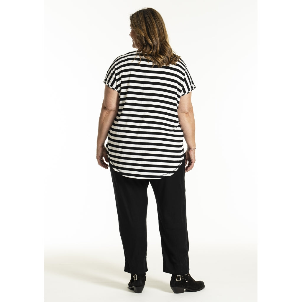 Gozzip Woman GGitte T-shirt striped T-Shirt Black