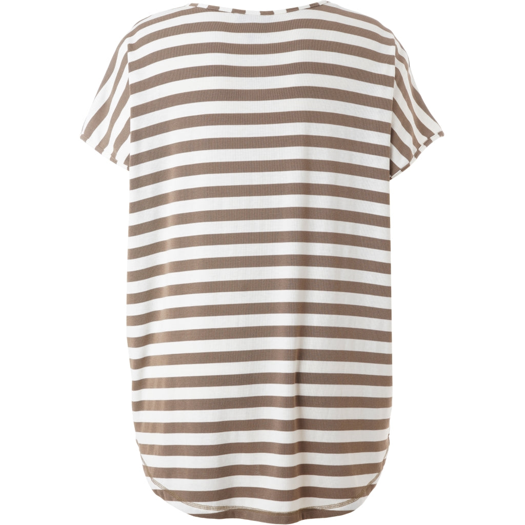 Gozzip Woman GGitte T-shirt striped T-Shirt Clay