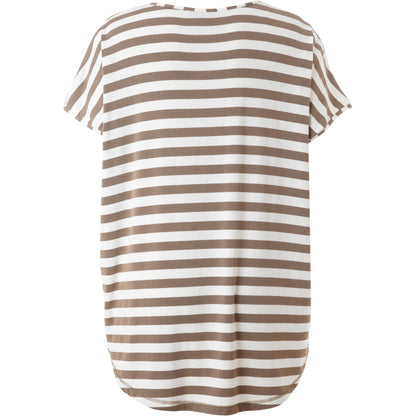 Gozzip Woman GGitte T-shirt striped T-Shirt Clay