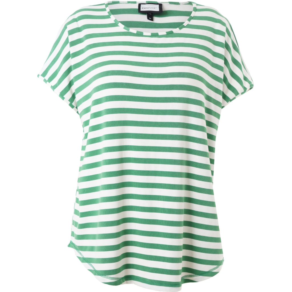 Gozzip Woman GGitte T-shirt striped T-Shirt Green