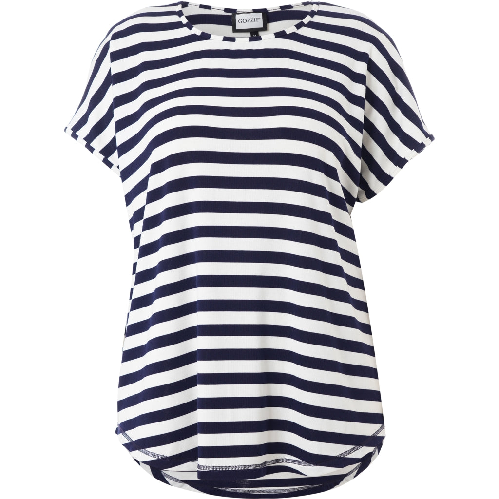 Gozzip Woman GGitte T-shirt striped T-Shirt Navy