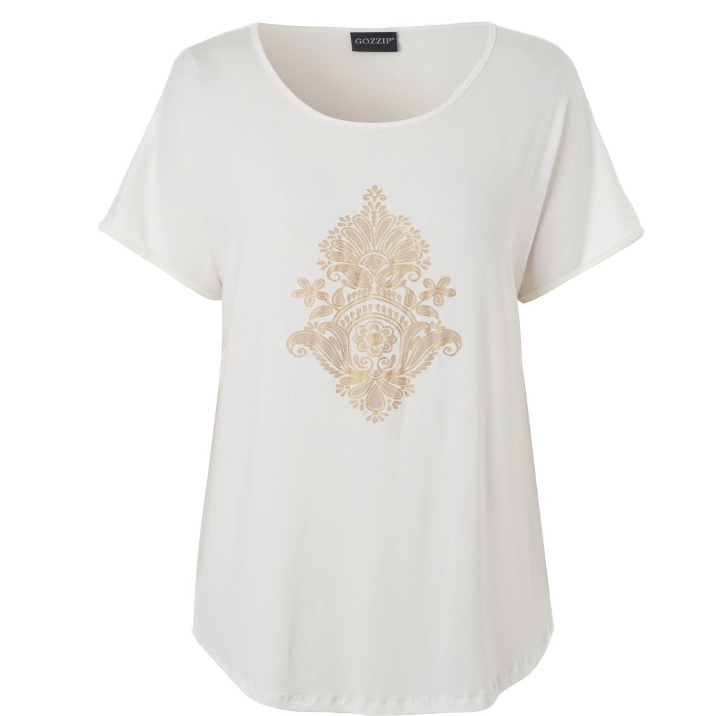 Gozzip Woman GGitte T-shirt with print T-Shirt White