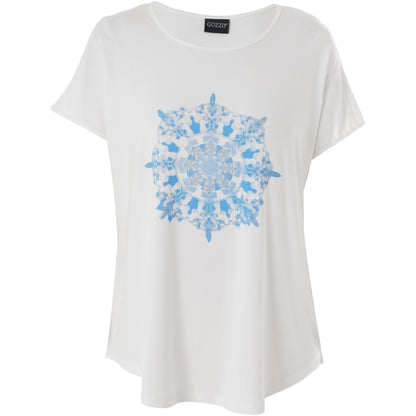 Gozzip Woman GGitte T-shirt with print T-Shirt White/Blue