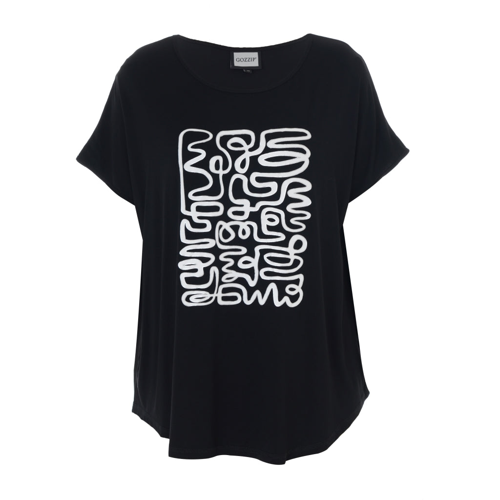 Gozzip Woman GGitte T-shirt with print T-Shirt Black