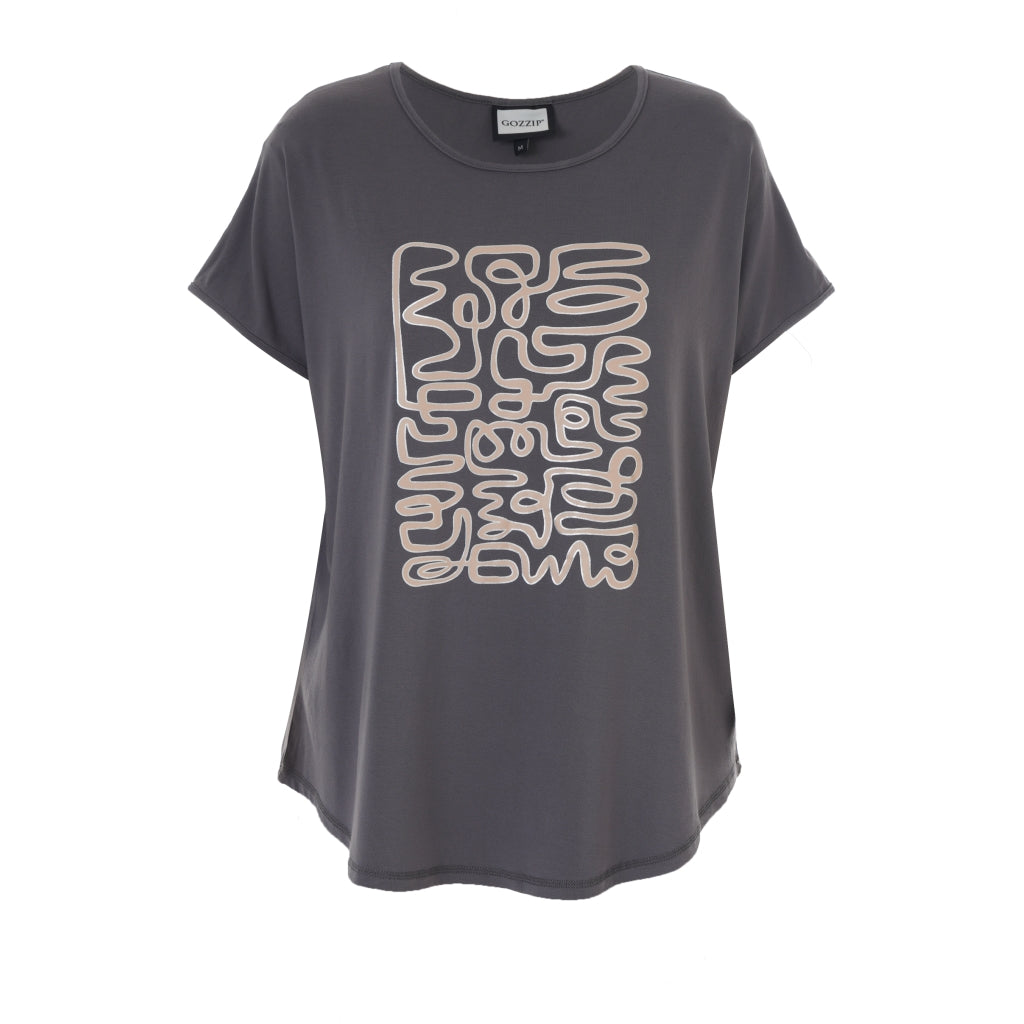 Gozzip Woman GGitte T-shirt with print T-Shirt Grey