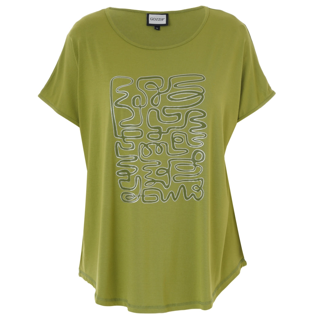 Gozzip Woman GGitte T-shirt with print T-Shirt Moss