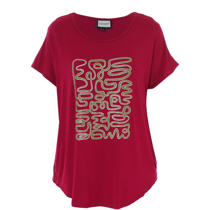 Gozzip Woman GGitte T-shirt with print T-Shirt Raspberry