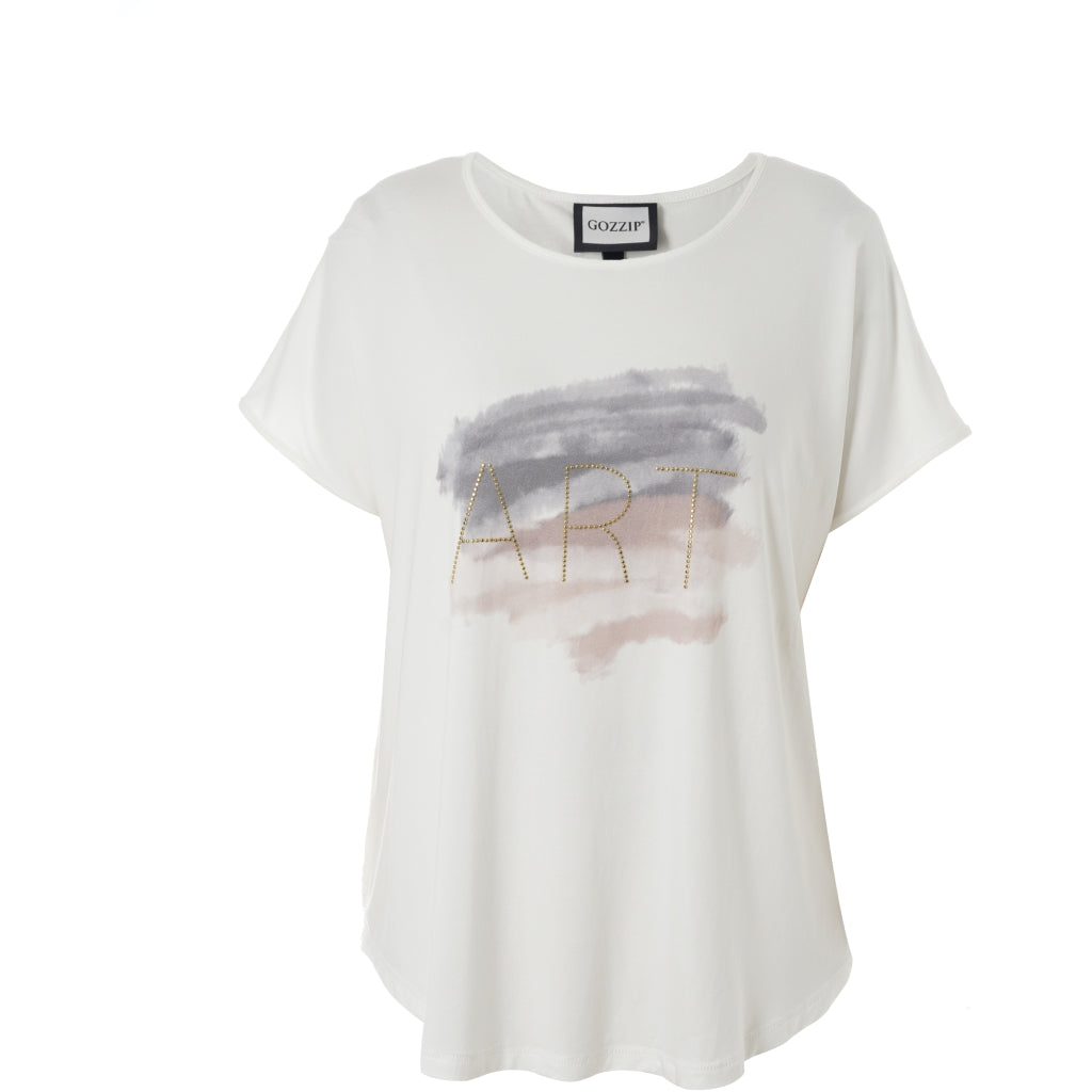 Gozzip Woman GGitte T-shirt with print T-Shirt White gold