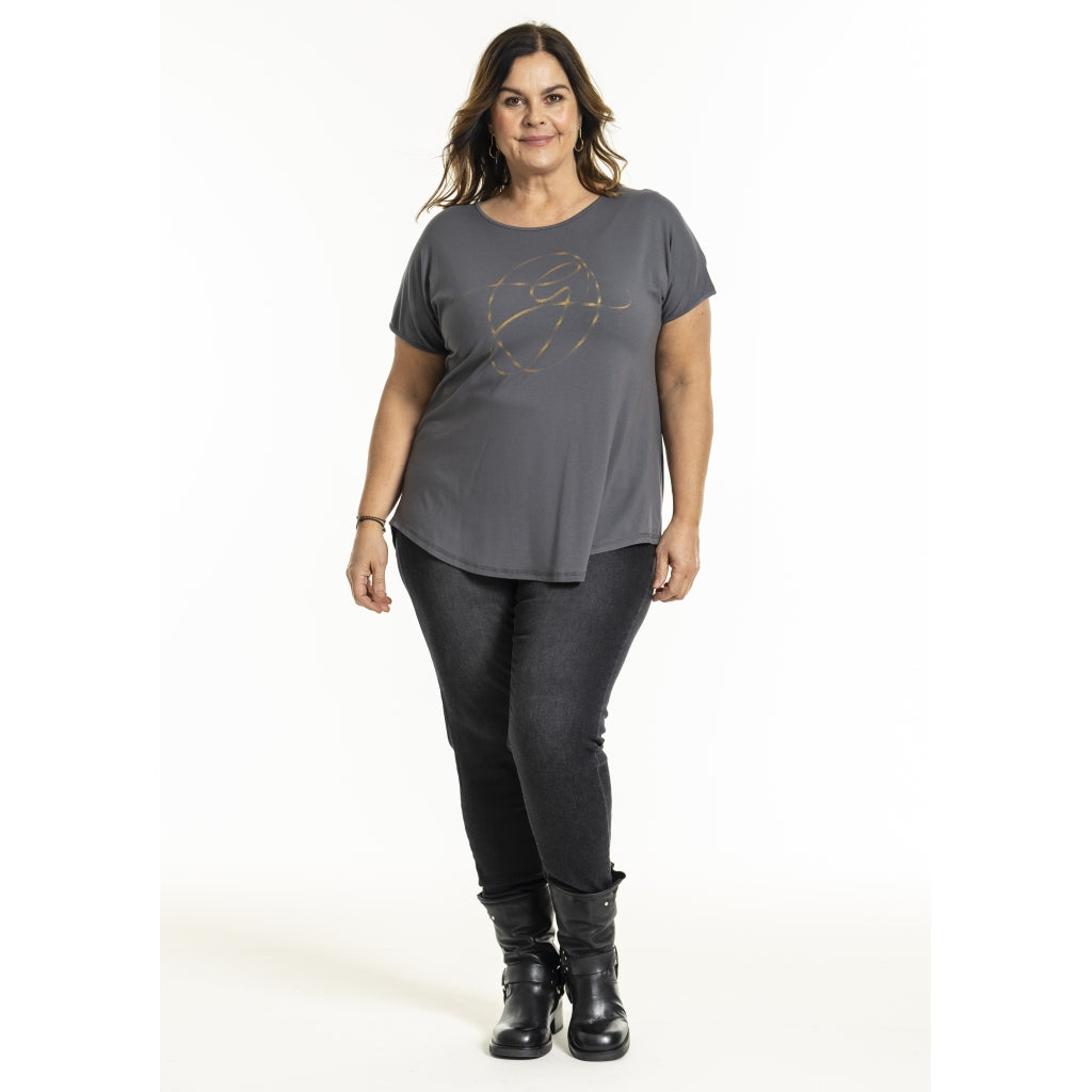 Gozzip Woman GGitte T-shirt with print T-Shirt Grey