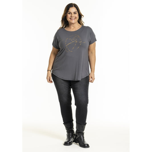 Gozzip Woman GGitte T-shirt with print T-Shirt Grey