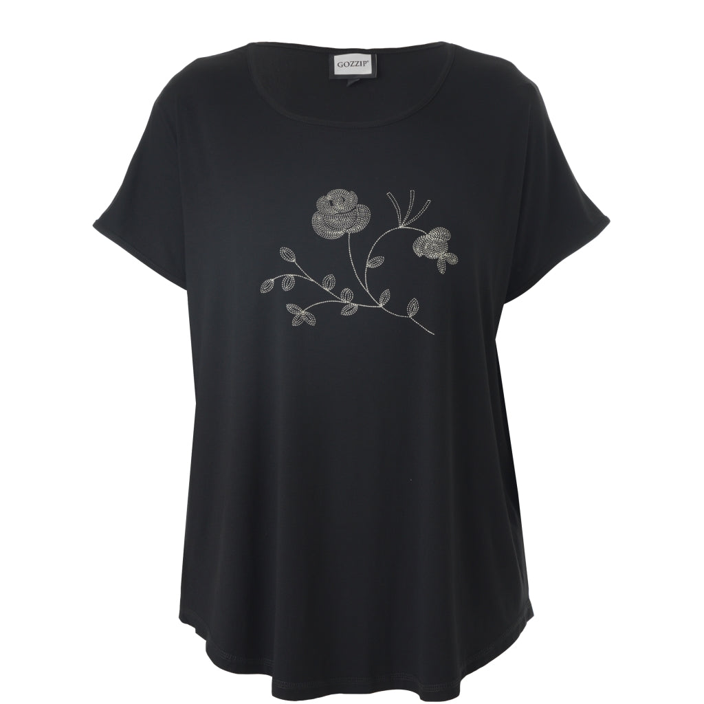 Gozzip Woman GGitte T-shirt with print T-Shirt Black