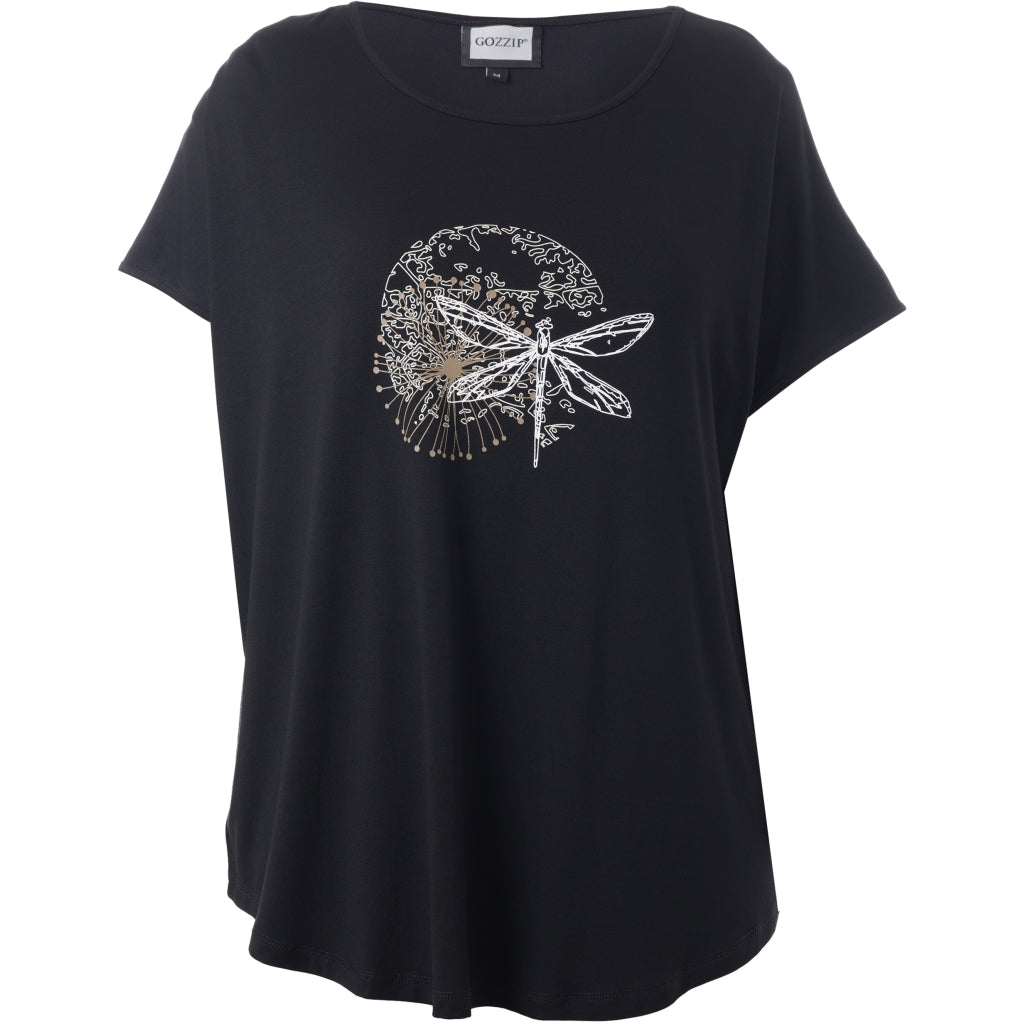 Gozzip Woman GGitte T-shirt with print T-Shirt Black