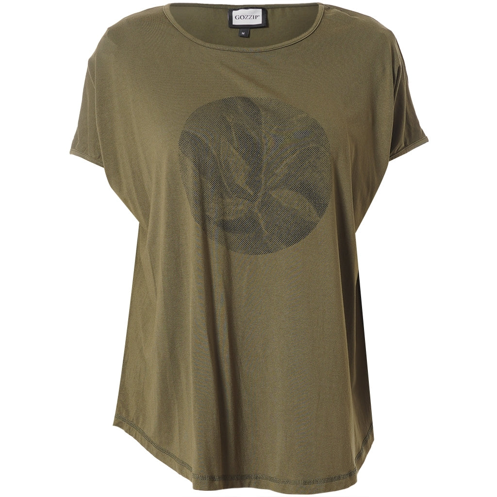 Gozzip Woman GGitte T-shirt with print T-Shirt Olive