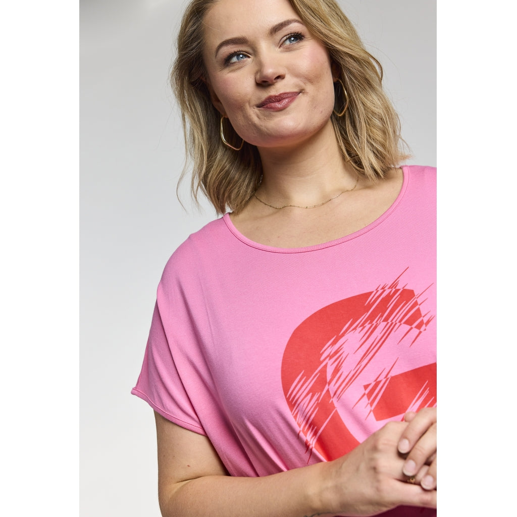 Gozzip Woman GGitte T-shirt with print T-Shirt Pink