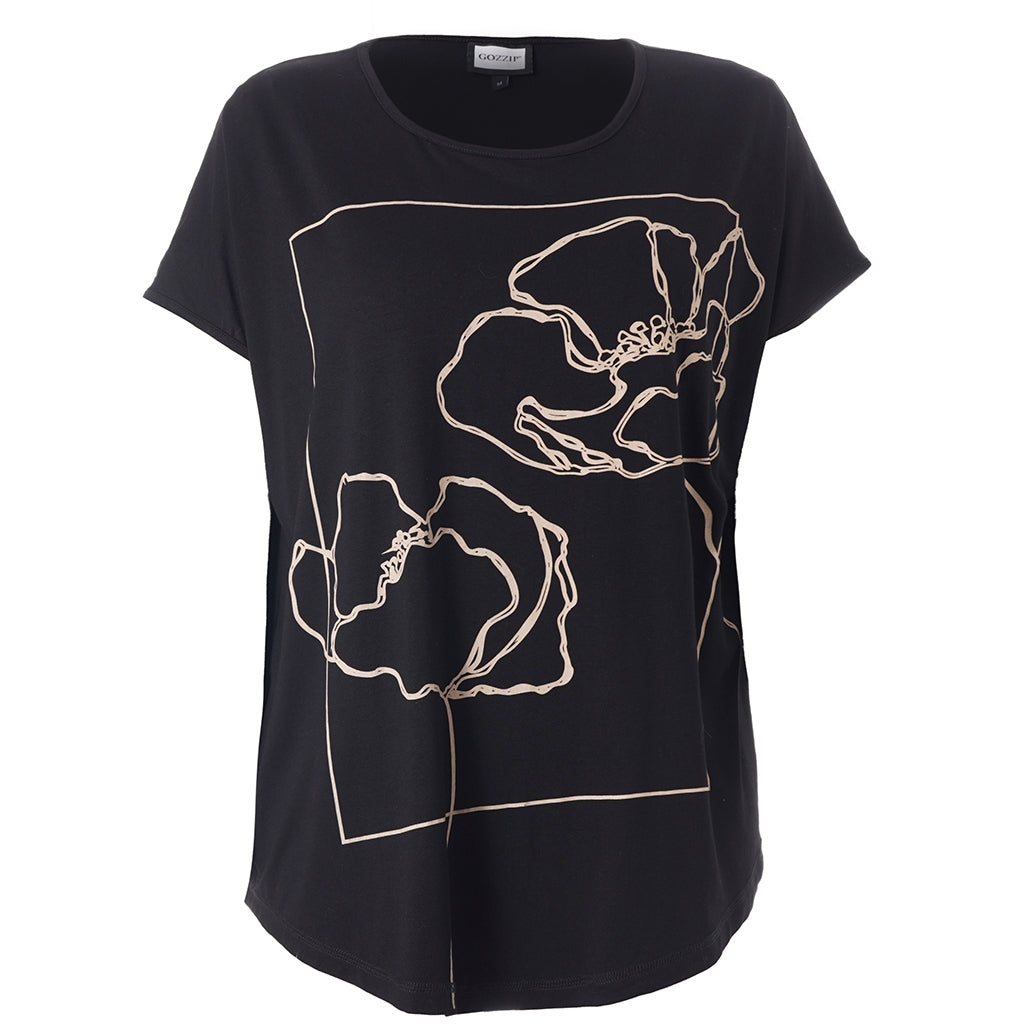 Gozzip Woman GGitte T-shirt with print T-Shirt Black