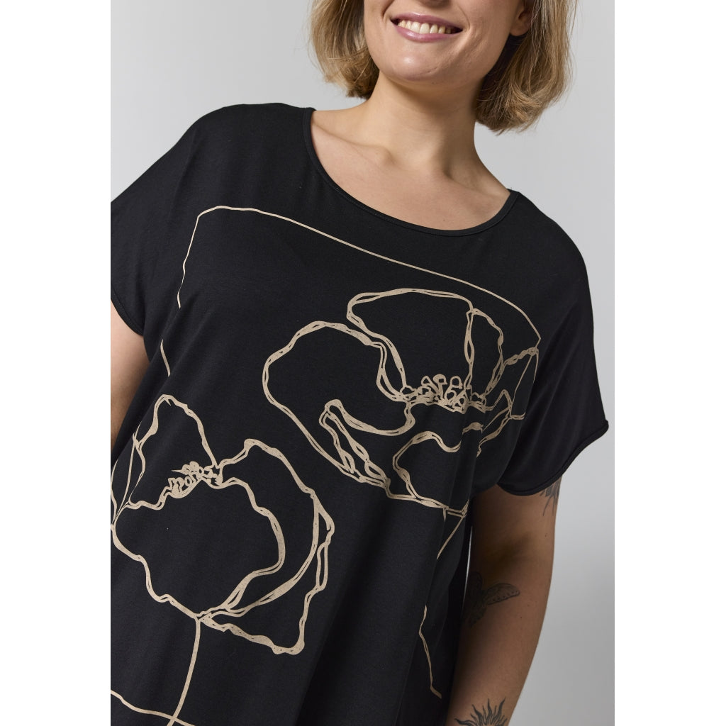 Gozzip Woman GGitte T-shirt with print T-Shirt Black