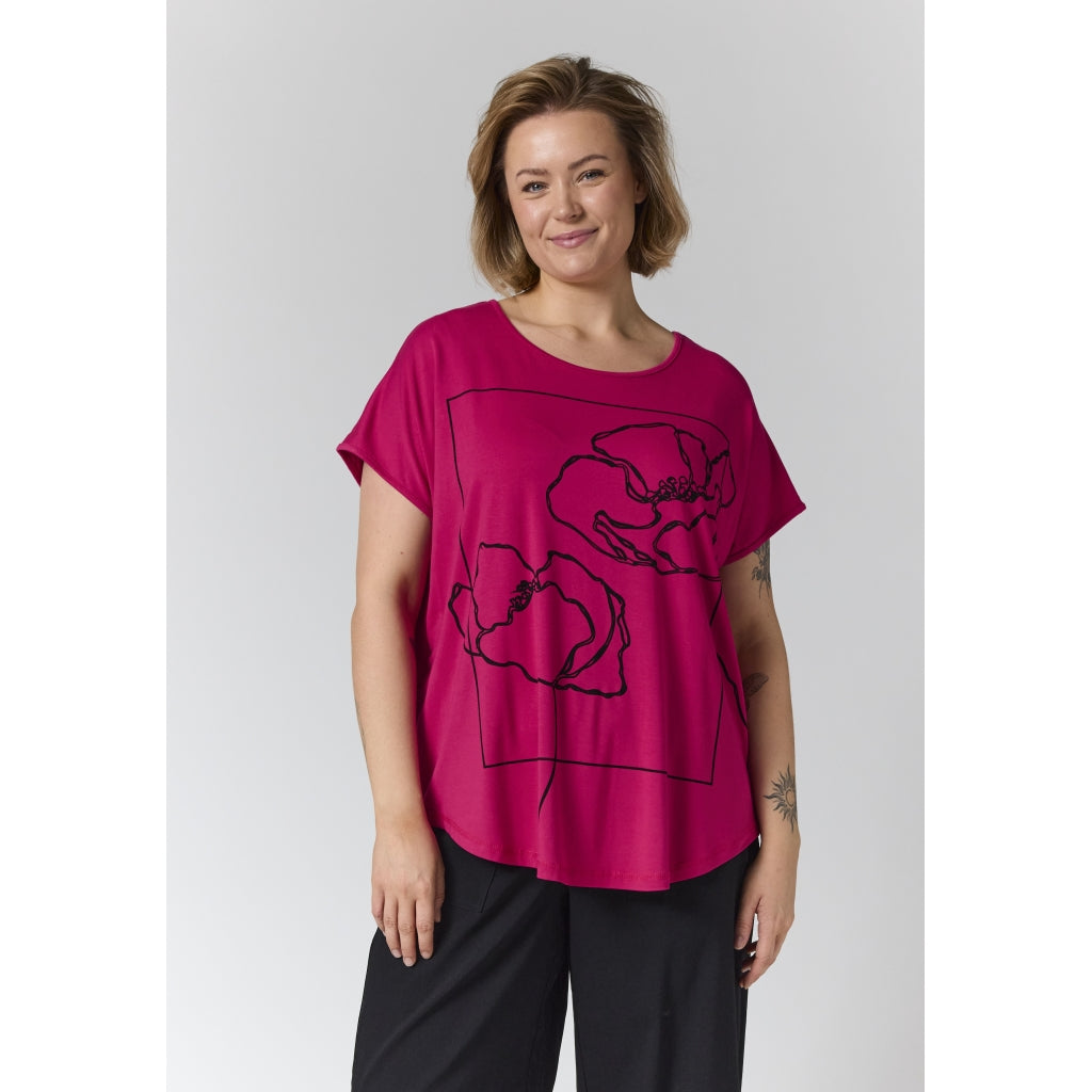 Gozzip Woman GGitte T-shirt with print T-Shirt Pink