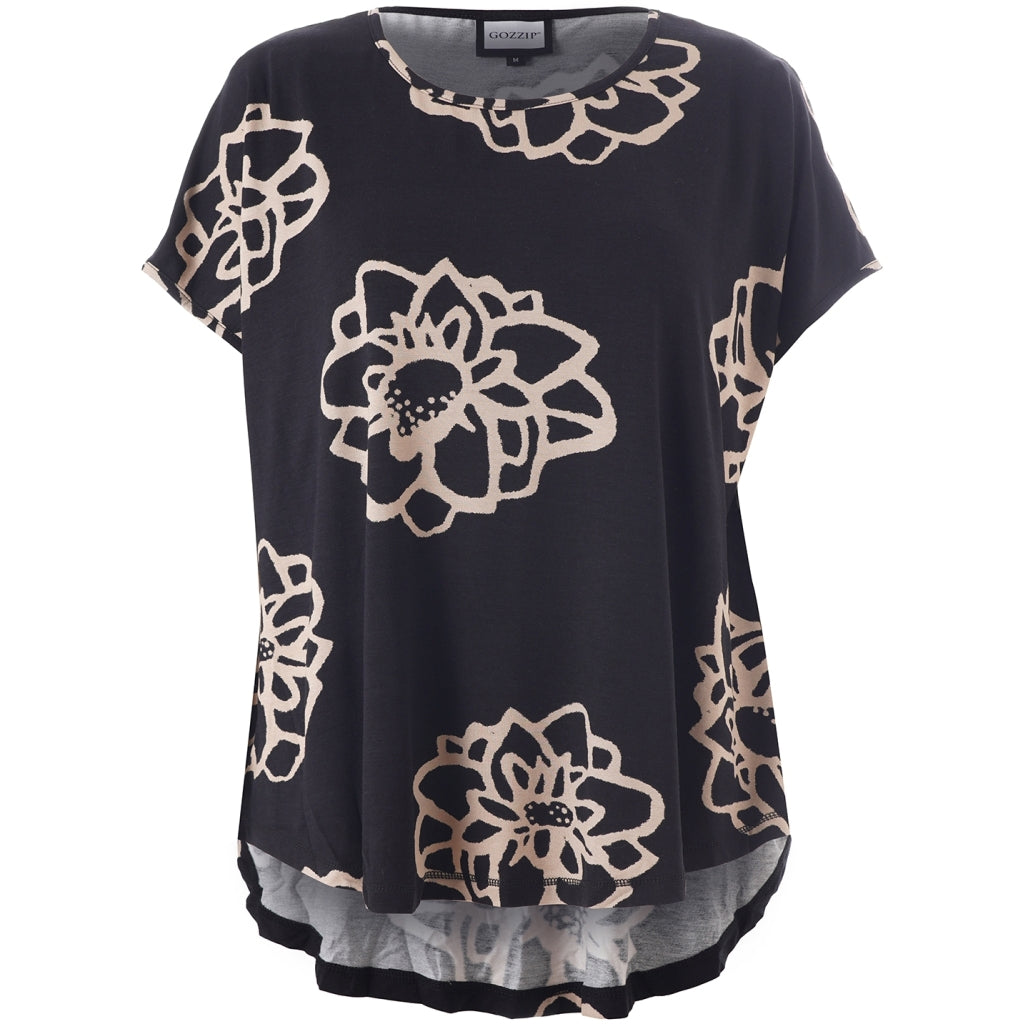 Gozzip Woman GGitte T-shirt with print T-Shirt Black with sand