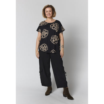 Gozzip Woman GGitte T-shirt with print T-Shirt Black with sand
