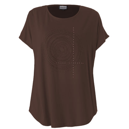 Gozzip Woman GGitte T-shirt with print T-Shirt Brown