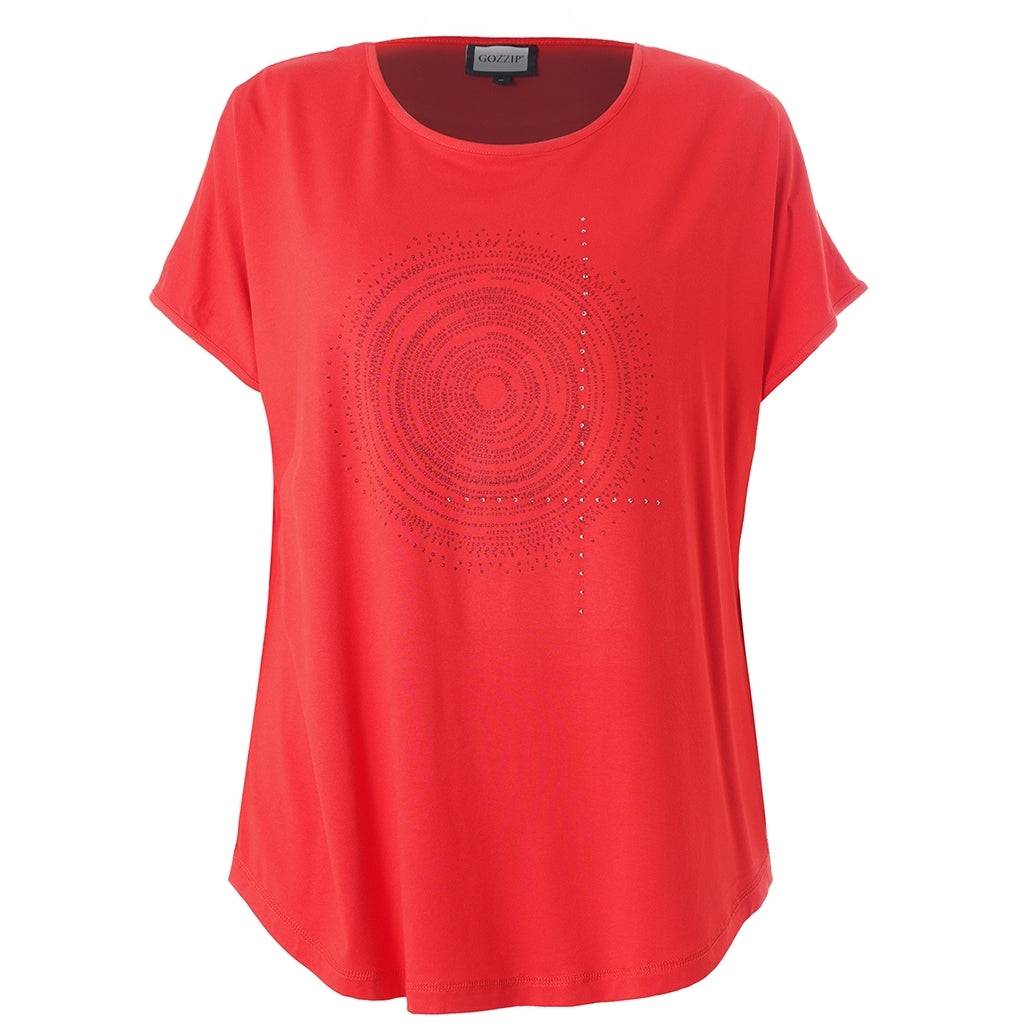 Gozzip Woman GGitte T-shirt with print T-Shirt Red