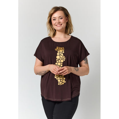 Gozzip Woman GGitte T-shirt with print T-Shirt Brown