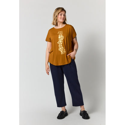 Gozzip Woman GGitte T-shirt with print T-Shirt Mustard