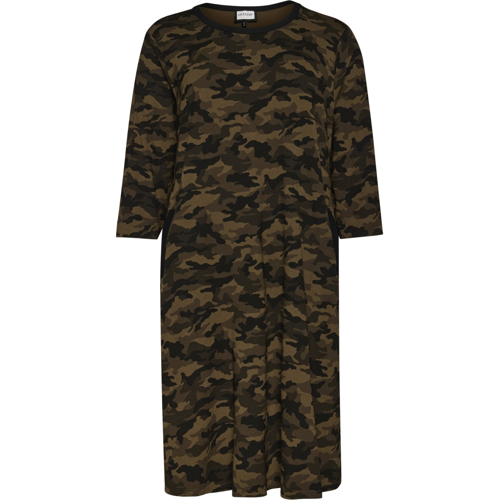 Gozzip Woman GGry Dress with tape Dress Army