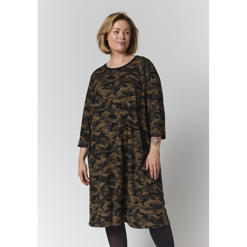 Gozzip Woman GGry Dress with tape Dress Army