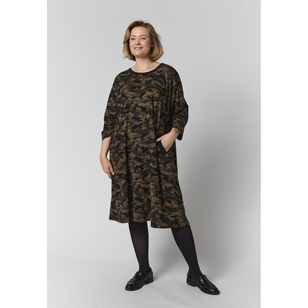 Gozzip Woman GGry Dress with tape Dress Army