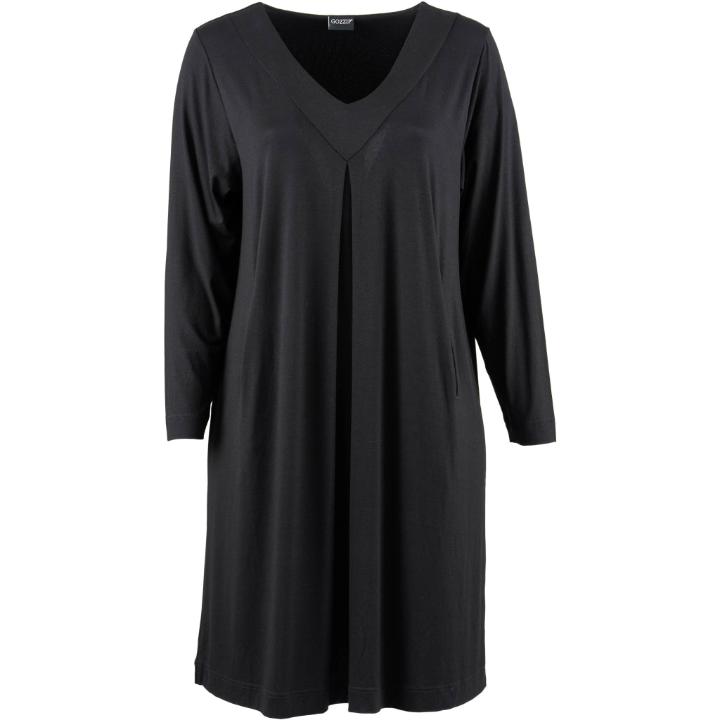 Gozzip Woman GGudda V Neck Dress Dress Black