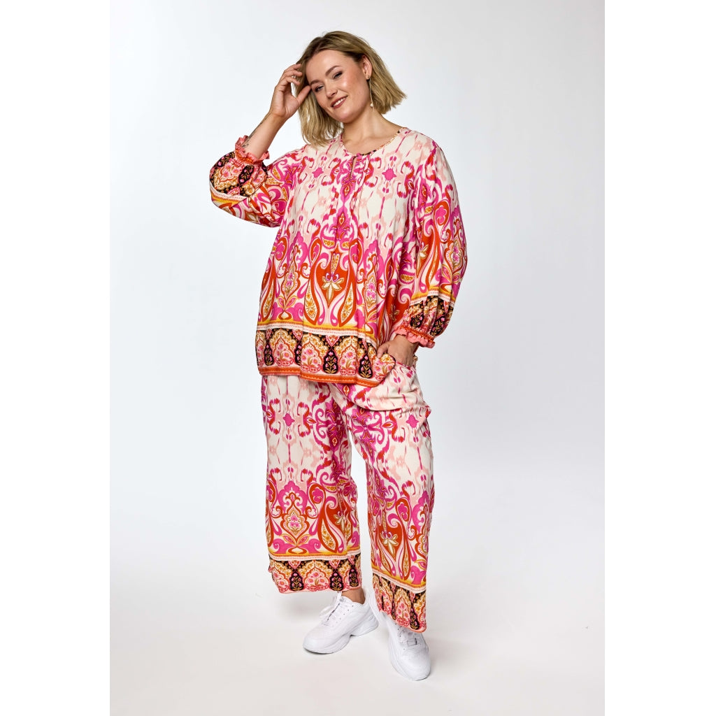 Gozzip Woman GIben Blouse Blouse Pink Print