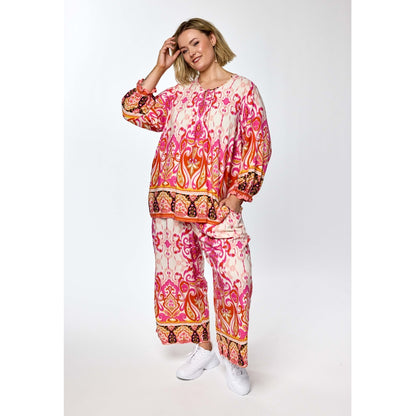 Gozzip Woman GIben Blouse Blouse Pink Print